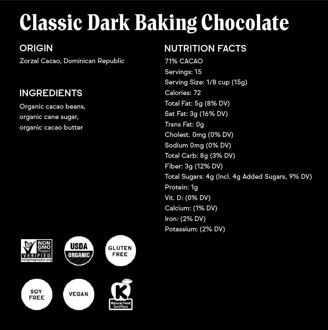 Raaka 71% Classic Dark Baking Chocolate