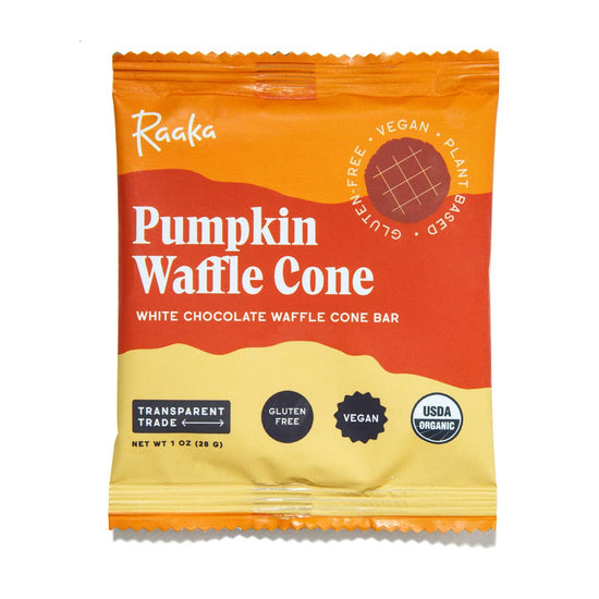 Raaka Pumpkin White Chocolate Waffle Cone Bar