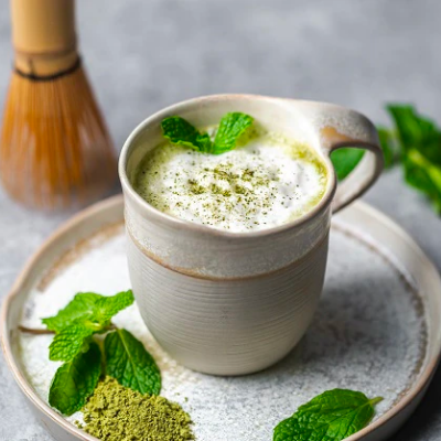 Orange Blossom Matcha Latte